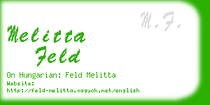 melitta feld business card